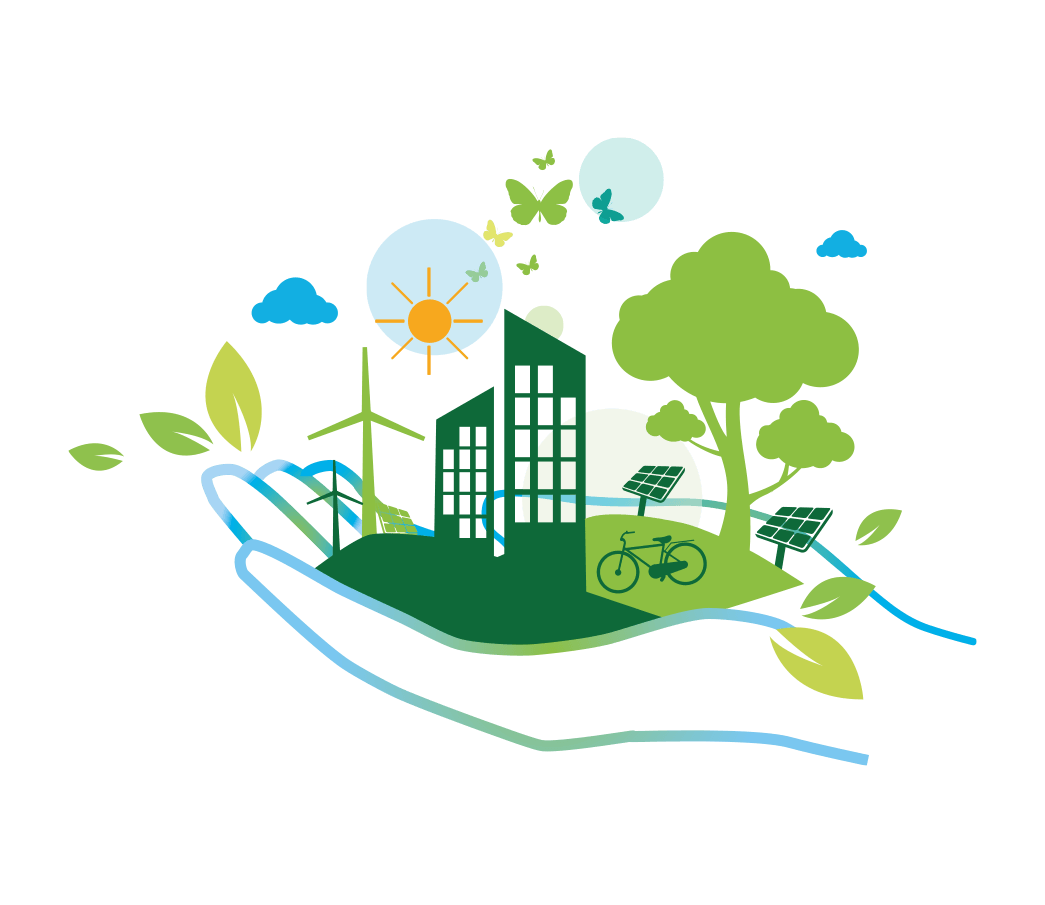 Graphic featuring nature for environmental protection