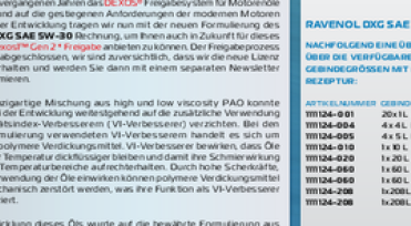 RAVENOL Research & Development Newsletter
