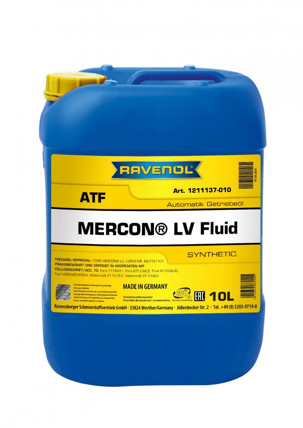 Genuine Ford Fluid XT-10-QLVC MERCON-LV Automatic Transmission Fluid - 1  Case