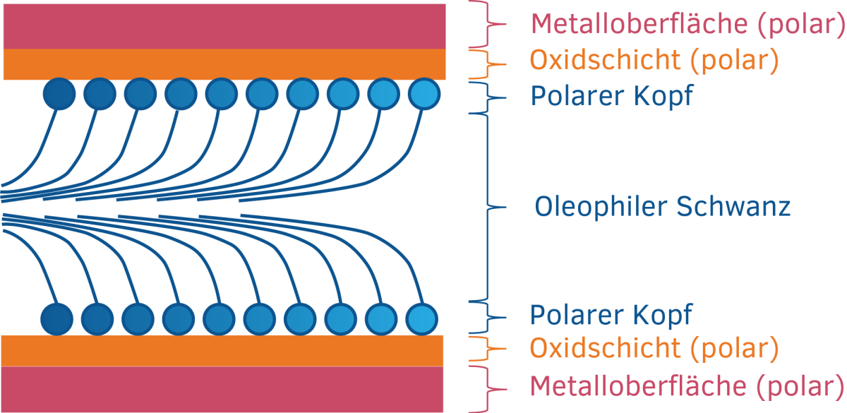 Verschiedene Schichten der Reibungsmodifikationen Verschiedene Schichten der Reibungsmodifikationen