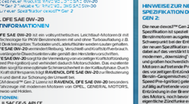 RAVENOL Newsletter – Dexos1™ Gen 2 – Approvals + NEW products in the range