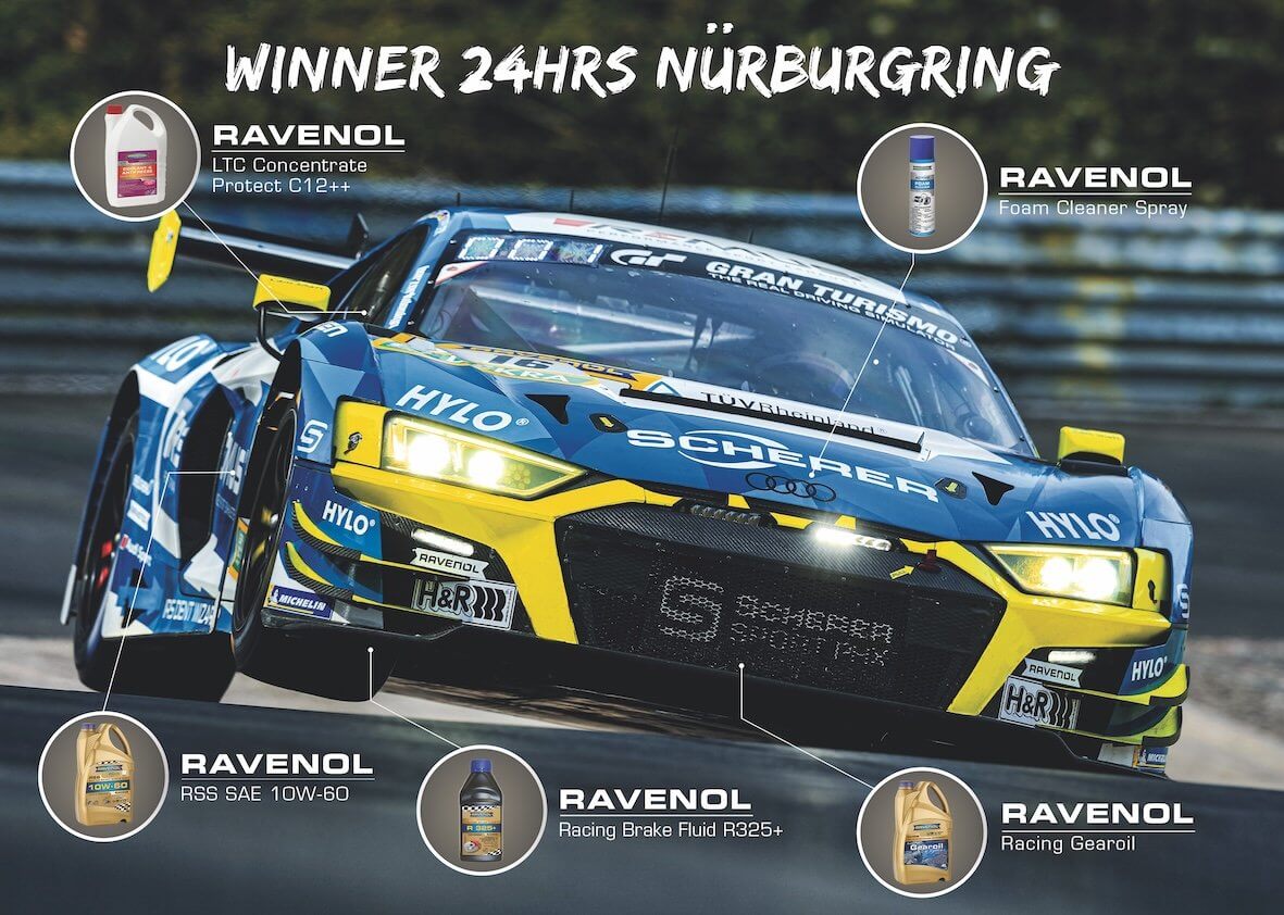 Das Gewinnerauto nutzt verschiedene Produkte von RAVENOL Das Gewinnerauto nutzt verschiedene Produkte von RAVENOL